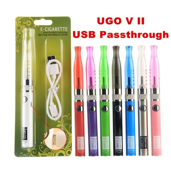 Vaper E Cigarette Micro USB Vape Pen UGO V II Batterie eGo T Passthrough eVod H2 Vapes Atomiseur eCigs Vaporisateur Blister Packs Kit