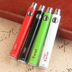 MOQ 10st vape batterij Upgraded EVOD Ugo Twist voltage aan te passen Micro USB-doorvoer e sigaret vapes voor wax olie vaperizer