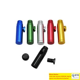 egosmoker Bullet Pipe Aluminio Metal Snuff Snorter Pipa para fumar Shisha Hookah Sneak A Toke Vaporizador Sniffer bongs de vidrio Endurable ZZ