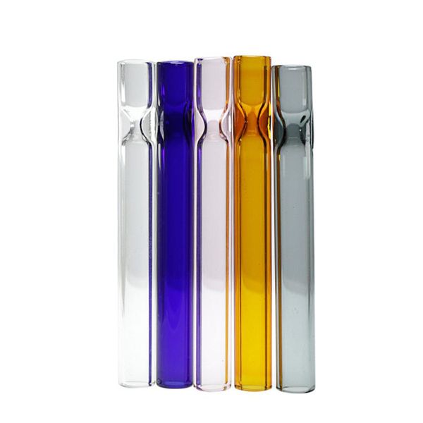 egosmoker colroful grueso pyrex 4 pulgadas One Hitter Bat Cigarette Holder Glass Steamroller Pipe filtros para tabaco hierba seca quemador de aceite tubo de mano