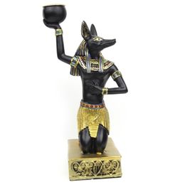 Egypte Candle Houders Resin Figurines Anubis Sphinx Woondecoratie Candlestick Y200109