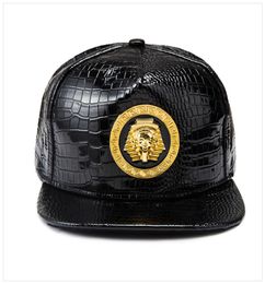 Égypte pharaon Baseball Cap Pu Leather Hip Hop Punk Style Flat-Brimmed Hat Hat Men Femmes Cool Boy Fashion Caps3897096