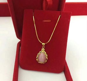 Egyptien ankh de la vie Bling Ringestone Pink Pendant Collier avec collier de chaîne plaquée or pour femmes bijoux de mode8586631