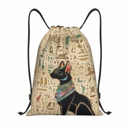Bastet égyptien chat cordon sac à dos femmes hommes Gym Sport Sackpack Portable ancienne Egypte Art sac de formation sac k3NV #