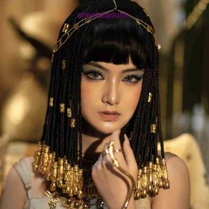 Egyptische Cleopatra hoofddeksel Cos Wig Anime Nightclub Dirty Braid Dance Performance Singer Little Halloween Hair Accessoires