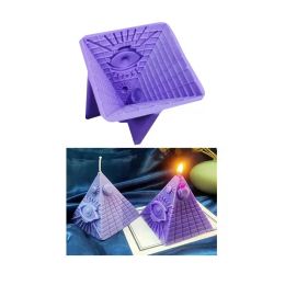 Egyptische piramide siliconen kaarsenkaarsen mal 3D kegel artefact hars zeep gips gereedschap diy chocolade cake bakkit home cadeau