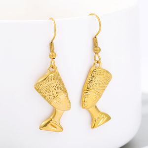 Boucles d'oreilles étouffantes de la reine égyptienne NEFERTITI pour femmes