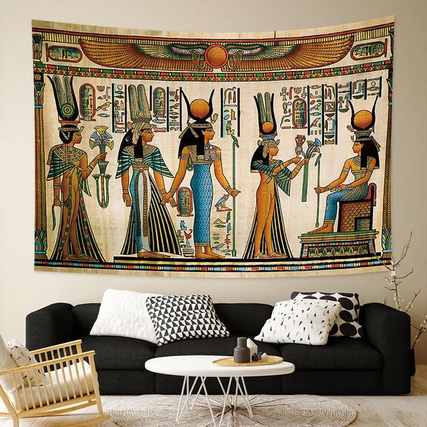 Tapisserie égyptienne fond de la scène de l'Égypte ancienne Mythologie Pharaons muraux mur suspendu chambre salon photographie décor de la maison