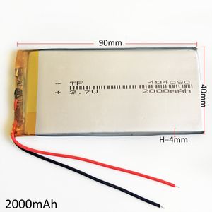 EHAO 404090 3.7V 2000mAh Li Polymer Lithium Rechargeable Battery high capacity cells For DVD PAD GPS power bank Camera E-books Recorder