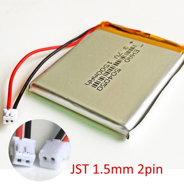 EHAO 504050 3,7 V 1500mAh LiPo batería recargable JST 1,5mm conector de 2 pines para DVD PAD teléfono móvil bluetooth Cámara tablet pc