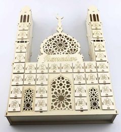 Eid Mubarak Aftelkalender DIY Ramadan Ornamenten Houten Lade Feestdecoratie 2106106108541