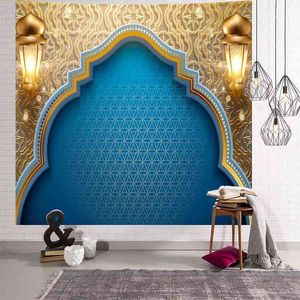 Eid Mubarak Decor Ramadan Decoraties voor thuis muur opknoping tapestry moslim festival tapestry achtergrond doek slaaptapijt 210408