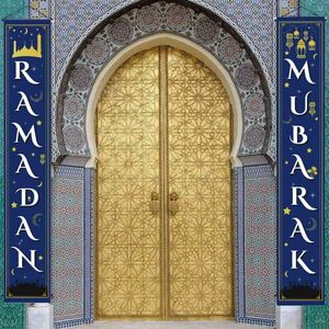 Bannière de porte de porche Eid Mubarak, guirlande suspendue, drapeau musulman islamique EID Ramadan Kareem, décoration de maison festive 217P