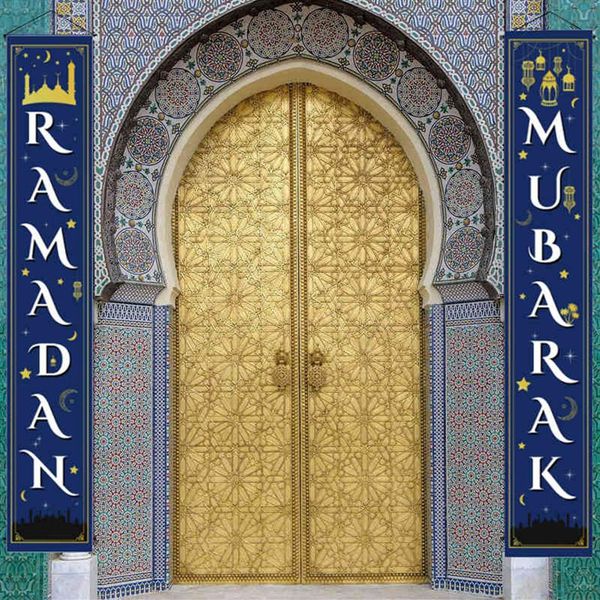 Bannière de porte de porche Eid Mubarak, guirlande suspendue, drapeau musulman islamique EID Ramadan Kareem, décoration de maison festive 2408