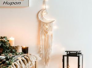 Eid Mubarak Macrame Mur suspendu Tapestry Mandala Star Moon Dream Catcher décor boho tissé tricot Tapstances Home Decoration1939287