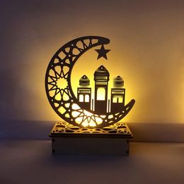 Pendentif en bois EID Mubarak, décoration du Ramadan pour la maison, décoration de fête musulmane islamique, cadeaux Abaya AL Adha Kareem 240219