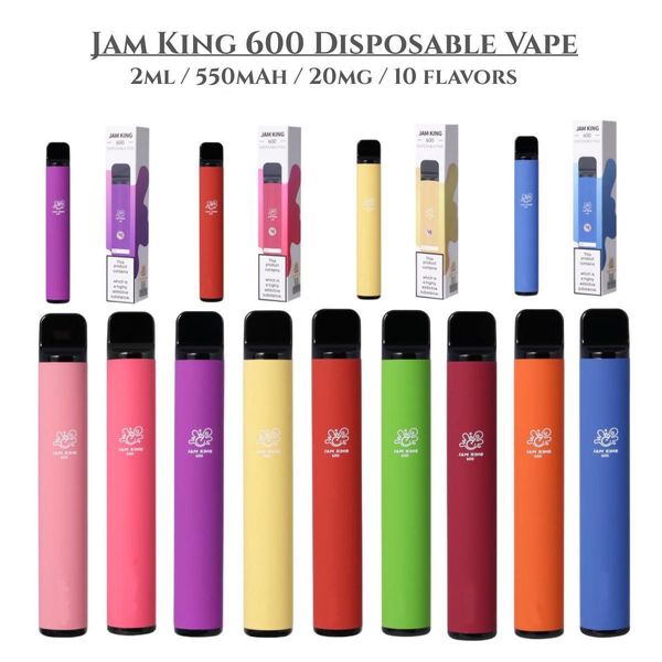 EIF BAR 600 vapes desechables Jam King vape puff Cigarrillo electrónico China 2 ml Pod precargado 550 mAh Batería Sabores de frutas Venta al por mayor 10 paquetes bang elux legend