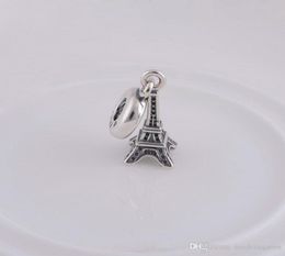 Eiffel Tower Chrams Hallazgos de joyas Componentes Charms Beads Pendants S925 Sterling Silver se ajusta para pulseras de estilo Ale086h99368369
