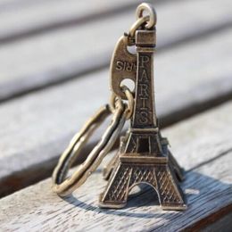 Eiffel Tower Keychain Retro Bronce Mini Decoración Torre Paris Tour Eiffel Caqueta Key Soportador Llave de llave Bolsa Mujer Pendiente de encuesta 223K