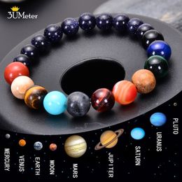 Kralen strengen acht planeten kralen armband natuursteen kralen chakra yoga armband universum melkweg zonnesysteem armbanden voor mannen vrouwen geschenken