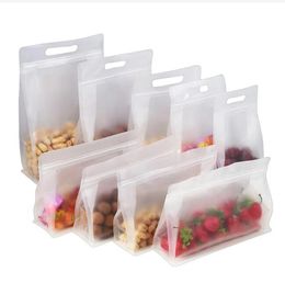 Sac en plastique épaissi à huit côtés Sac d'emballage transparent givré bonbons / thé de fleur / nourriture pour chats / sac ziplock d'appâts de pêche