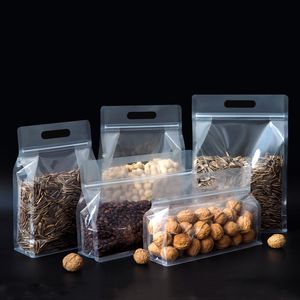 Sac en plastique épaissi à huit côtés, sac d'emballage transparent, bonbons/thé aux fleurs/nourriture pour chats/appâts de pêche, sac auto-scellant LX5521
