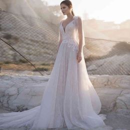 Eightree glitter vintage jurken 2021 strand bruidsjurken bruid jurk china kant een lijn mariage