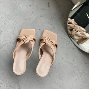 EILYGEN 2021 Dames Slippers Nieuwe Hot Dames Weave Dia's Hak Vrije tijd Zomer Outdoor Beach Flip Flop Dames Sandalen Wshdgswgjp