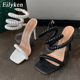 Eilyken arrivée femmes sandale mode bande étroite gladiateur chaussures dames mince talon haut Sexy pompes chaussures taille 35-42 220516