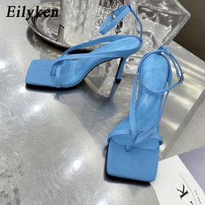 Eilyken Gladiator Sandales Talons Hauts Chaussures Automne Meilleur Street Look Femmes Tête Carrée Bout Ouvert Clip-On Sandales À Lanières Femmes wekgthskdgnsz