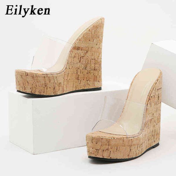 Eilyken Nouveau Super PVC Femmes transparentes Cospères coins Fashion Roman Open Toe Plateforme hauts Sandales Summer Female Chaussures