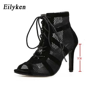 Eilyken Moda Sexy Women Shoes Muy ligero Confort de alta calidad Tacones delgados Sandalias de baile de punta abierta para mujer Tamaño 43 240402