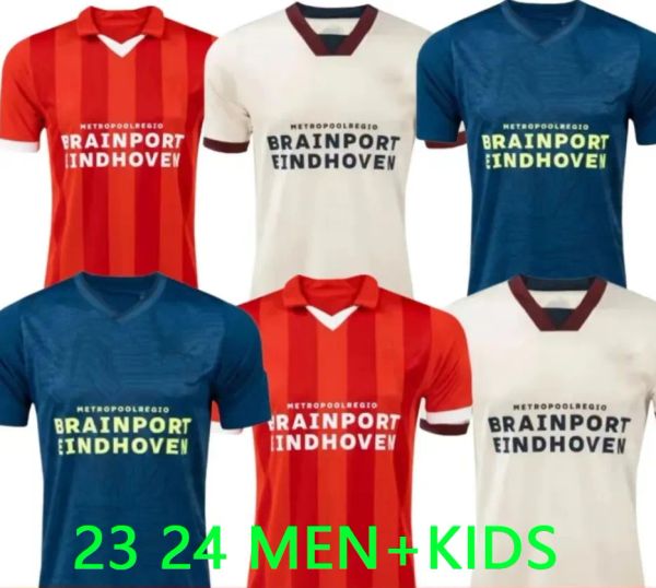 Eindhoven Soccer Jerseys 2023 2024 Hazard FABIO Sia Home Hommes It Football Shirts Enfants Set TOP Kits adultes XAVI 10