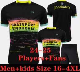 Eindhoven weg voetballen Jerseys Kids Men Kits 2024 2025 Hazard Fabio Silva Home Mannen Kinderen It voetbal Shirts Kinderen Set top volwassen kits Xavi 10