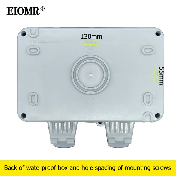 EIOMR IP66 Caja impermeable a prueba de polvo 16a Caja de bolsillo de alimentación de doble estándar AC 110 ~ 250V Caja impermeable al aire libre para la UE UK Un EE. UU.