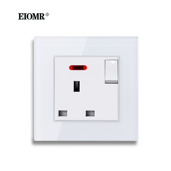 EIOMR UK ROKE DE LA MULTA CANTIDAD ESTÁNDAR 13A Tobtor de energía de panel de vidrio templado con indicadores LED Niños Protective Door Outlet