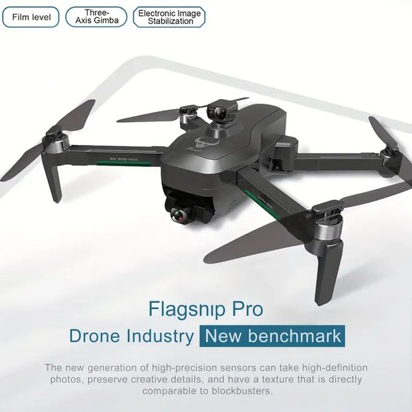 Drone SG906 avec caméra stabilisée EIS avec évitement d'obstacles à 360 °, moteurs sans balais, cardan à 3 axes, batterie 3400 mAh et positionnement GPS