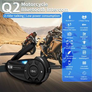 EJEAS Q2 Bluetooth 5.1 casque de moto casque Interphone paire rapide étanche jusqu'à 2 coureurs Interphone sans fil écouteur Q230831