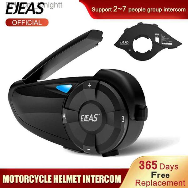 EJEAS Q7 moto Interphone casque casque jusqu'à 7 coureurs sans fil étanche Interphone casques Bluetooth 5.0 FM Q230830