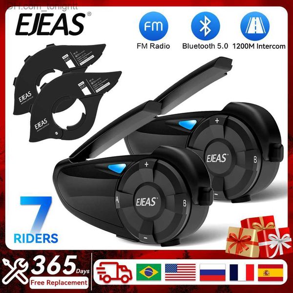 EJEAS Q7 Intercom moto Quick7 guidon télécommande Bluetooth5.1 casque casque 7 coureurs Interphone sans fil étanche Q230830