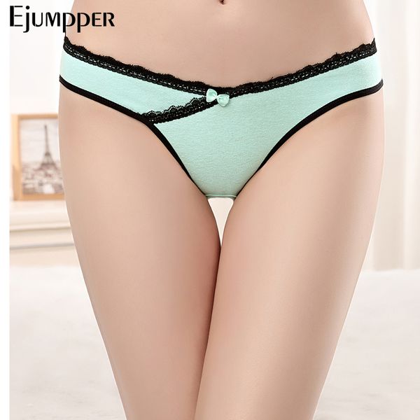 EJUMPPER 5 pièces/paquet femmes sous-vêtements coton Sexy culottes mignon solide taille basse tous les jours filles slips dames culottes Lingerie