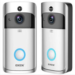EKEN Smart Home Sonnette vidéo 720P HD pour connexion Wifi Caméra vidéo en temps réel Objectif audio bidirectionnel Vision nocturne grand angle Mouvement PIR