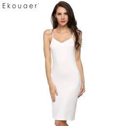 Ekouaer Summer Nightgown Sexy Lingerie Sleeping Whary Slip Underdress Cotton Long Night Robe Nightshirts SleepShirts Homewear Y2004253556312
