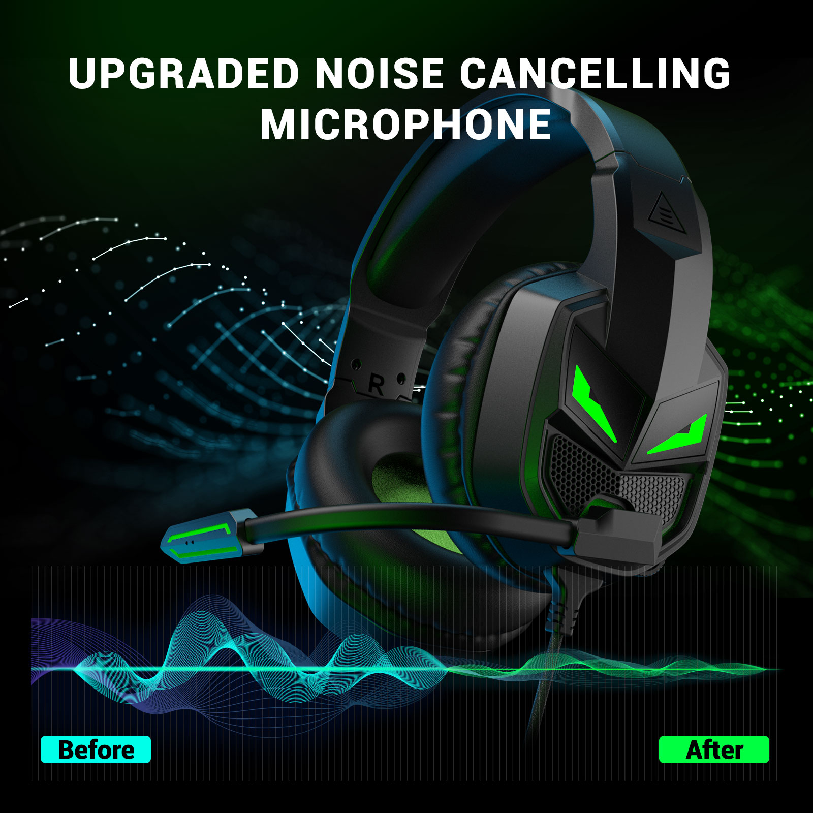 EKSA E7000 Wired Gaming Headphones for PC/Xbox/PS4/PS5 with Microphone Over-Ear RGB Headset Gamer 3.5mm + USB Computer Earphone