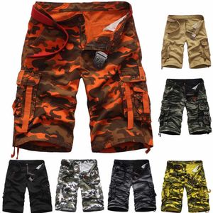 El Barco katoen camouflage casual shorts mannen zomer zwart kaki gele militair leger-groene oranje grijs mannelijke vrachtbroek broek x0601