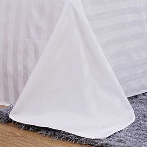 El literie drap de lit blanc 100% coton couleur unie drap plat 210626