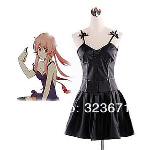 El Diario Toekomstige Gasai Yuno Vestido Negro Cosplay Kostuum