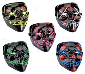 El Halloween LED Mask Light Up Funning Masks The Purge Election Year Great Festival Cosplay Costume Fournitures Party Masks Glow dans Dar7276610