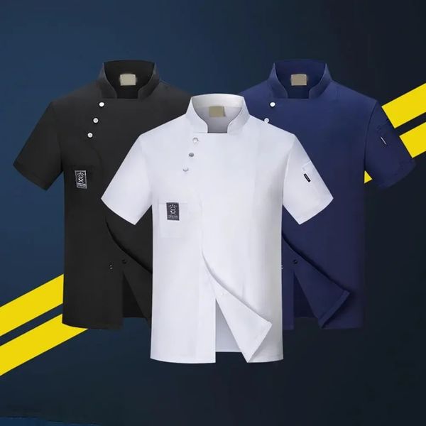 El Restaurant manches rapides cuisine Chef Top uniforme veste vêtements secs unisexe cuisine courte hommes vêtements de travail chemise 240102