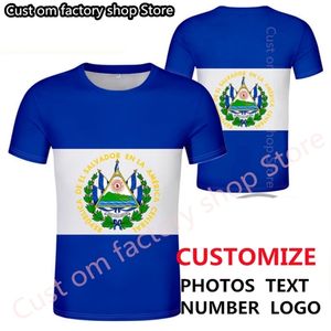 EL SALVADOR camiseta diy gratis nombre personalizado número slv camiseta bandera de la nación república española salvadoreño sv imprimir p o ropa 220620